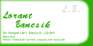 lorant bancsik business card