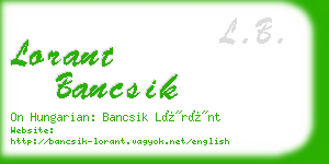 lorant bancsik business card